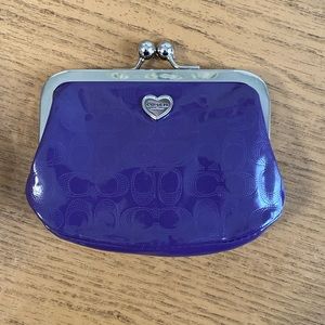 Coach change purse, purple, new